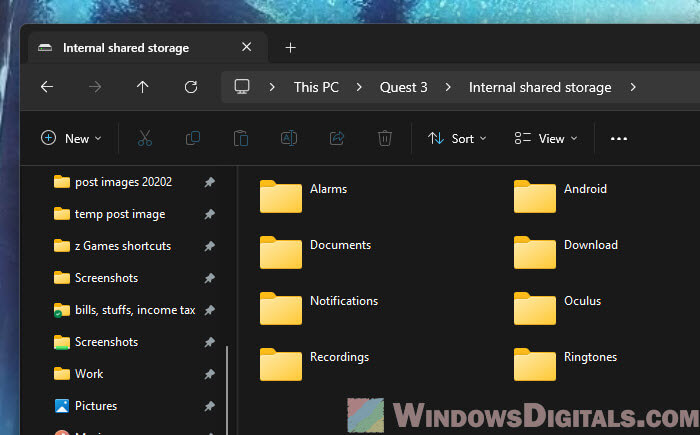 Access Quest 3 from File Explorer Windows 11