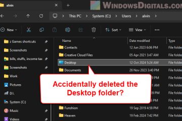 Accidentally deleted the Desktop Folder in Windows 11