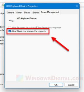 Allow Keyboard or Mouse to Wake Computer in Windows 11