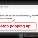 Application Error Won't Go Away on Windows 11