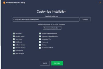 avast antivirus installer running