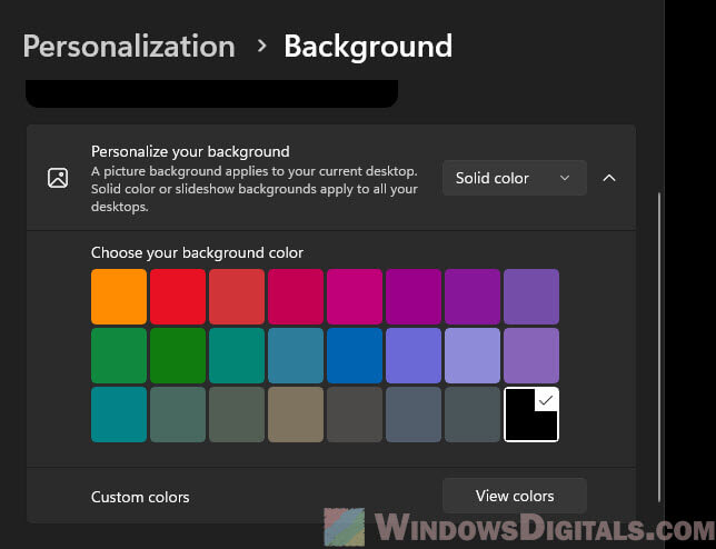 Background solid color Windows 11