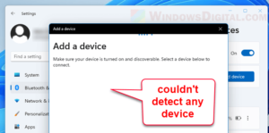 bluetooth not seeing devices windows 11