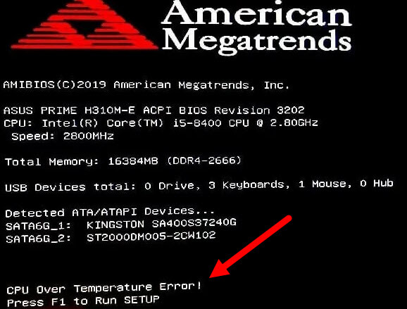 CPU overheat on boot BIOS