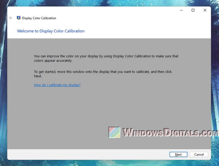 Calibrate display color in Windows 11