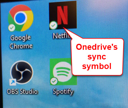 Change OneDrive Sync green checkmark icon