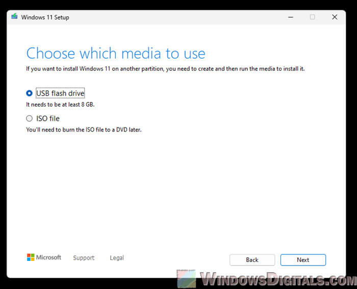 Create Windows 11 USB installation media