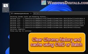 how to clear chrome history using cmd