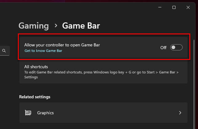 Disable controller from opening Xbox Game Bar Windows 11