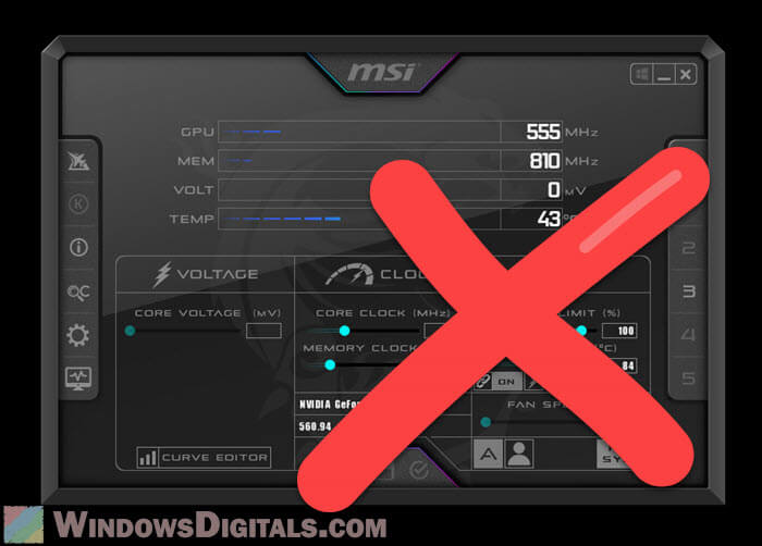 Disable graphics card GPU overclocking