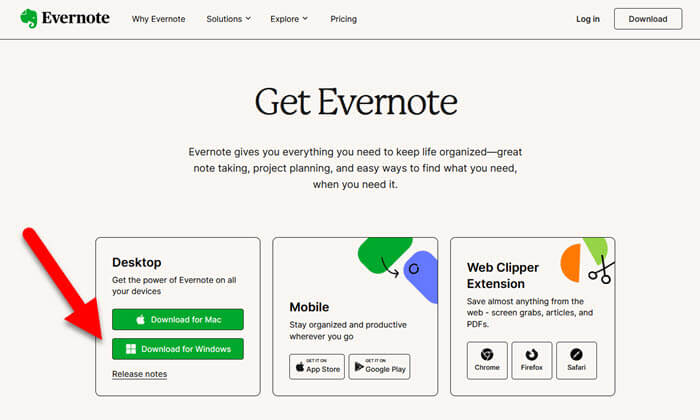 Download and Reinstall Evernote