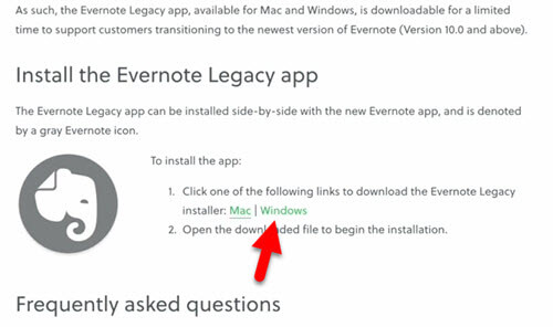 Evernote Legacy Download