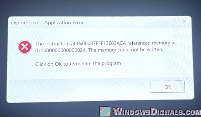 Explorer.exe Application Error when shut down or restart Windows 11