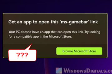 Get an app to open this ms-gamebar link pop-up