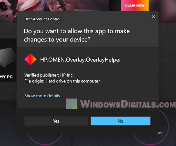 HP.OMEN.Overlay.OverlayHelper keeps popping up