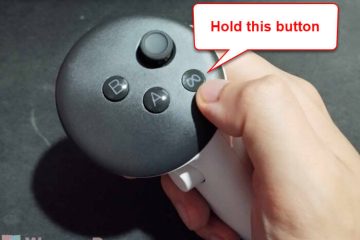 Hold Meta button on Oculus Quest 3 right controller