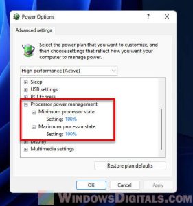 How to Disable CPU Throttling (Settings) in Windows 11