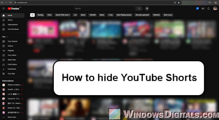 How to Disable or Hide YouTube Shorts