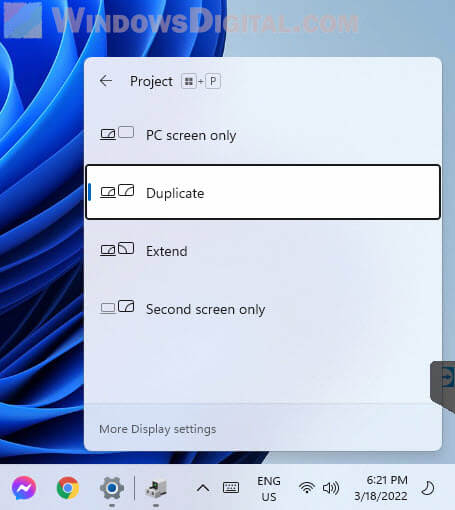 duplicate screen shortcut windows 11
