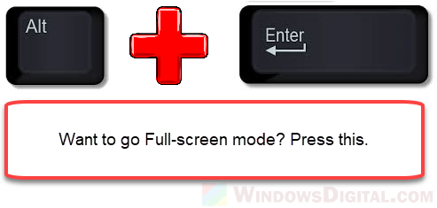 command for full screen windows 10
