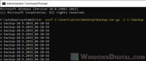 windows unzip tar gz