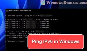 How to Ping IPv6 Address in Windows 11