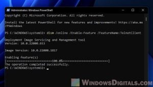 windows 11 install telnet cmd