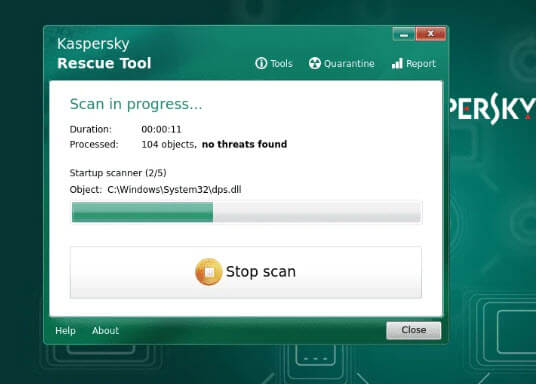 Kaspersky Free Rescue Disk for bootable scan