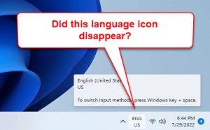 Language Icon Missing From Taskbar in Windows 11 (Fix)