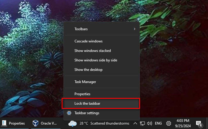 Lock the Taskbar in Windows 11