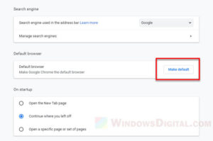 how to make google chrome default on windows 11