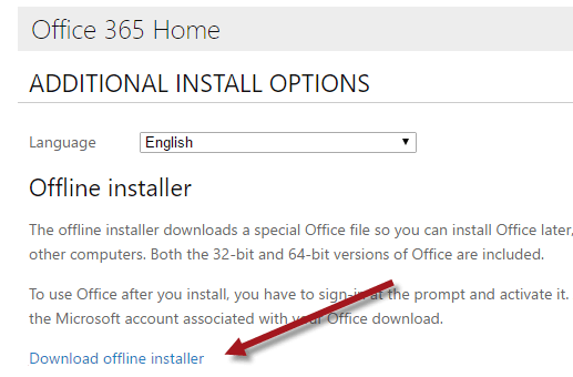 download office 2016 offline installer