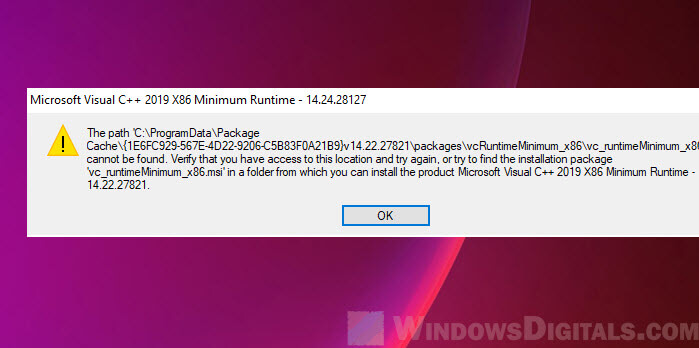 Microsoft Visual C++ Minimum Runtime Error Starting a Game