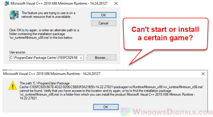 Microsoft Visual C++ Minimum Runtime Error