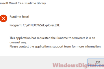 Microsoft Visual C++ Runtime Library Error Windows 10