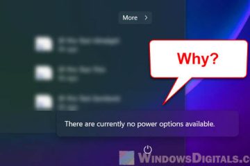 No Shutdown or Restart Option in Windows 11