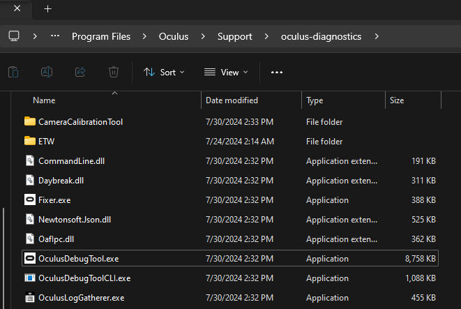 Oculus Debug Tool location Windows 11