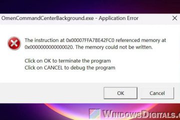 OmenCommandCenterBackground.exe Application Error