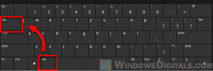 Press Alt + Tab on Windows 11