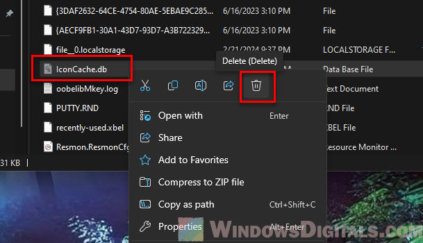 Refresh Icon Cache in Windows 11