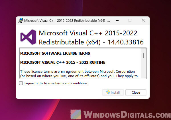 Reinstall Microsoft Visual C++ Redistributables