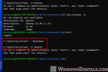 How To Start, Restart Or Shutdown WSL2 On Windows 11