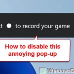 Select to record your game pop up in Windows 11