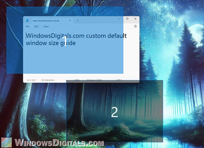 Set default size for a window in Windows 11