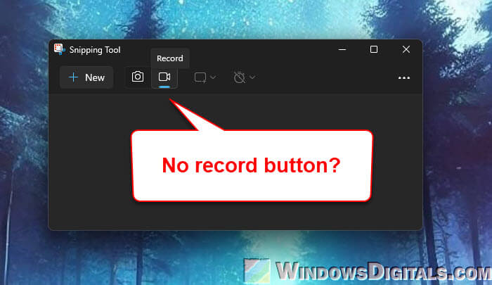 Snipping Tool No Video Recording Option