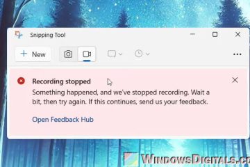 Snipping Tool Video Record Not Working in Windows 11