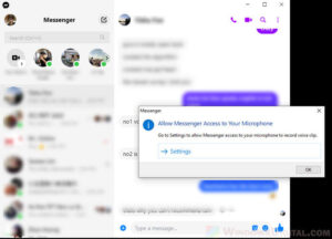 how to turn on microphone on facebook messenger windows 10