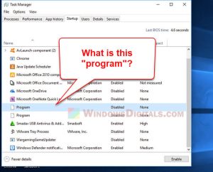 Unknown Program in Task Manager Startup Tab Windows 11/10