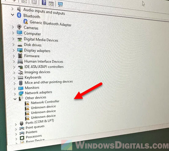 Unknown WiFi driver other devices in Device Manager