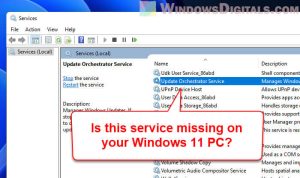 Update Orchestrator Service is Missing in Windows 11